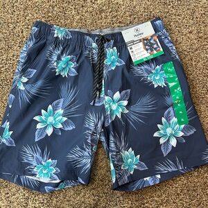 New Hurley Men's Blue Floral Swim Shorts XL